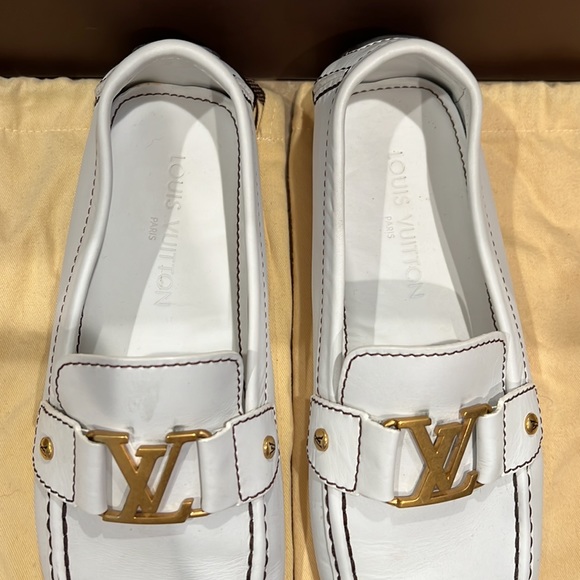 Authentic Louis Vuitton White Monte Carlo Loafers - Picture 4 of 11